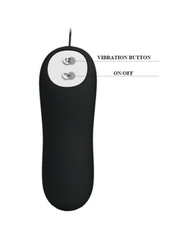 PRETTY LOVE - PLUG ANAL NCORA FORMA SILICONE 12 MODOS DE VIBRAO PRETO