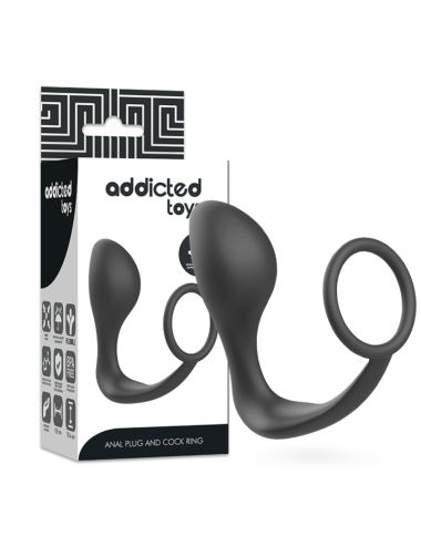 ADDICTED TOYS - PLUG ANAL COM ANEL DE SILICONE PRETO