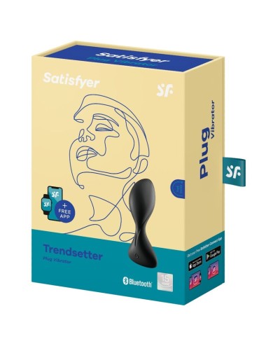 SATISFYER - APLICATIVO DE PLUGUE VIBRATÓRIO TRENDSETTER PRETO
