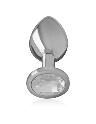 INTENSE - PLUG ANAL DE METAL DE ALUMÍNIO COM CRISTAL PRATA TAMANHO S