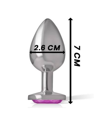 INTENSE - PLUG ANAL DE METAL DE ALUMÍNIO COM CRISTAL ROSA TAMANHO S