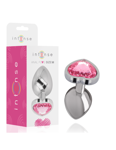INTENSE - PLUG ANAL METAL ALUMÍNIO CORAÇÃO N ROSA TAMANHO M