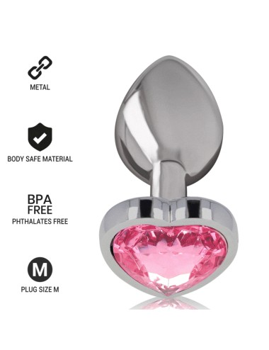 INTENSE - PLUG ANAL DE ALUMÍNIO METAL CORAO ROSA TAMANHO M