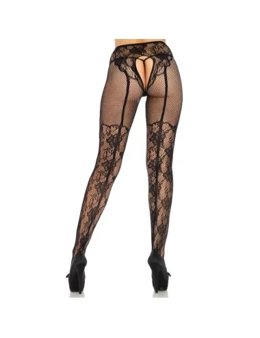LEG AVENUE - MEIA FLORES DESIGN VOLTA SEM CROTHLESS TAMANHO ÚNICO