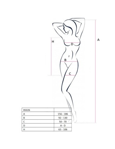 PASSION - MULHER BS026 VESTIDO PRETO ESTILO BODYSTOCKING TAMANHO ÚNICO