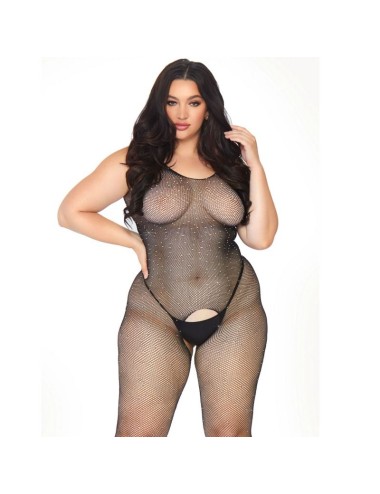 LEG AVENUE - CRISTALIZADO NET BODYSTOCKING 1X-2X