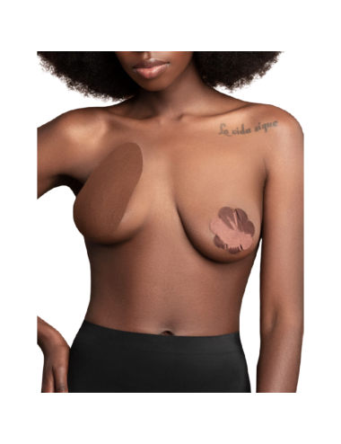 BYE-BRA - APRIMORAMENTO SEIOS + 3 PARES DE CETIM MARROM COPO F/H
