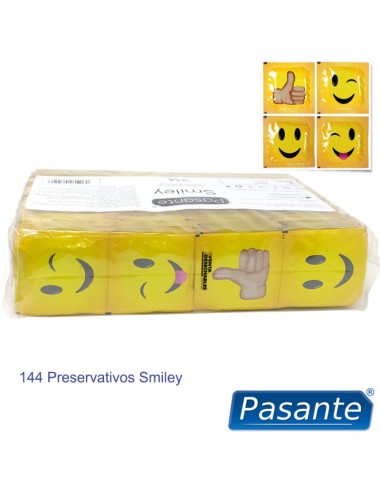PASANTE - SACO DE PRESERVATIVOS SMILEY 144 UNIDADES