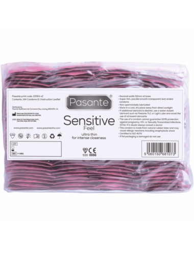 PASANTE - SACO SENSÍVEL A PRESERVATIVOS 144 UNIDADES