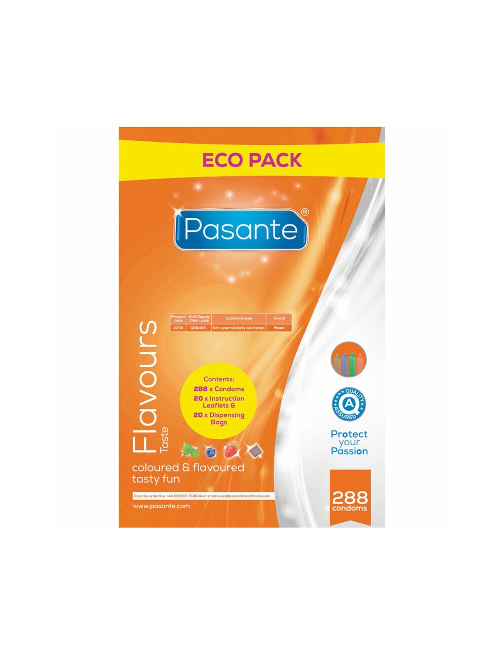 PASANTE - SACO DE SABORES ECO PACK PRESERVATIVOS 288 UNIDADES PASANTE - SACO DE SABORES ECO PACK PRESERVATIVOS 288 UNIDADES