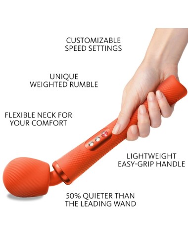 FUN FACTORY - VIM SILICONE RECARREGÁVEL VIBRATÓRIA PESADA RUMBLE WAND SUNRISE LARANJA