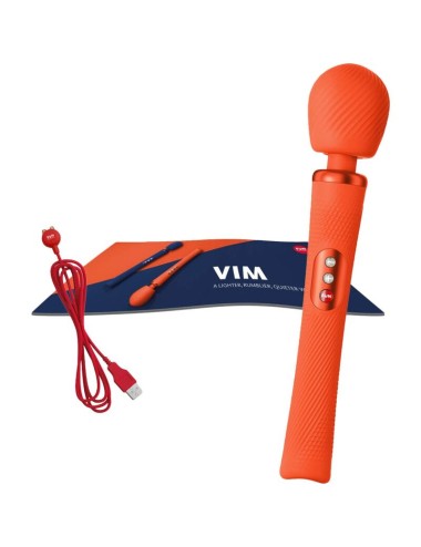 FUN FACTORY - VIM SILICONE RECARREGVEL VIBRANTE PESO RUMBLE WAND SUNRISE ORANGE