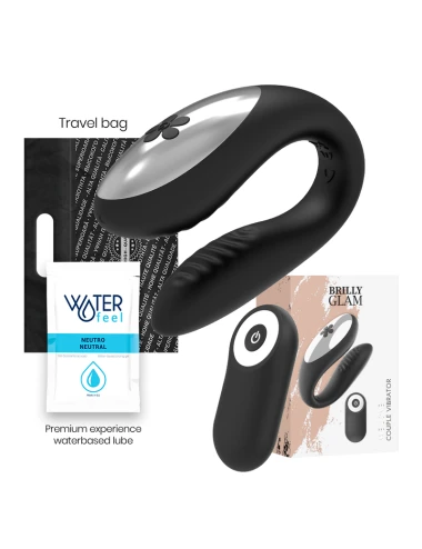 BRILLY GLAM WE LOVE VIBRADOR PARA CASAIS CONTROLE REMOTO PRETO