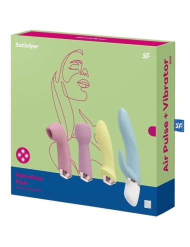 SATISFYER MARVELOUS FOUR - CONJUNTO DE VIBRADOR E PULSO DE AR