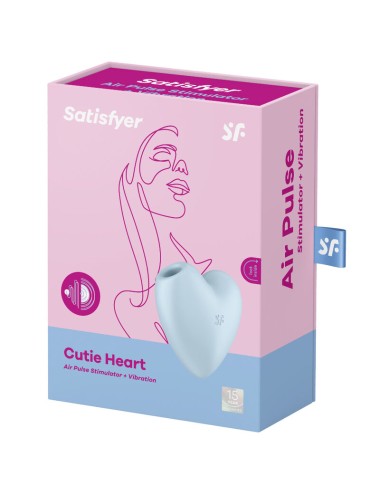 SATISFYER - CUTIE HEART ESTIMULADOR DE PULSO E VIBRADOR DE AR AZUL