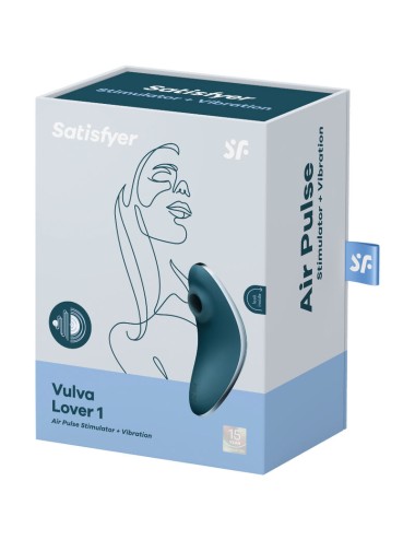 SATISFYER - ESTIMULADOR E VIBRADOR VULVA LOVER 1 AIR PULSE AZUL