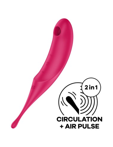 ESTIMULADOR E VIBRADOR SATISFYER TWIRLING PRO AIR PULSE - VERMELHO