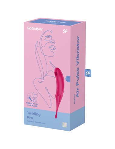 SATISFYER - ESTIMULADOR E VIBRADOR DE PULSO TWIRLING PRO AIR VERMELHO