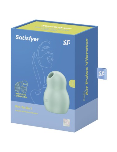 SATISFYER - PRO TO GO 1 ESTIMULADOR E VIBRADOR DE PULSO DE AR DUPLO VERDE