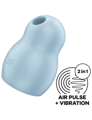SATISFYER PRO TO GO 1 ESTIMULADOR DE PULSO DE AR DUPLO E VIBRADOR - AZUL