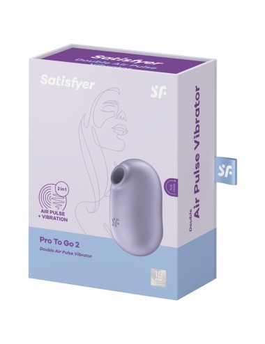 SATISFYER - PRO TO GO 2 ESTIMULADOR E VIBRADOR DE PULSO DE AR DUPLO VIOLETA