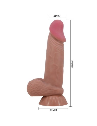PRETTY LOVE - SÉRIE SLIDING SKIN DILDO REALÍSTICO COM VENTOSA DESLIZANTE PELE MARROM 19,4 CM