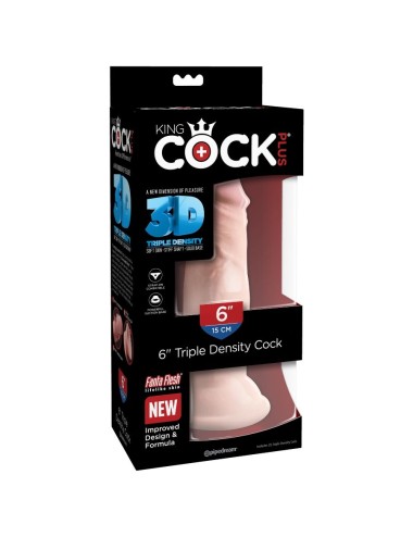 KING COCK - DILDO TRIPLA DENSIDADE 15 CM