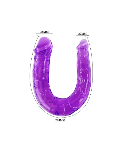 BAILE - DILDO DUPLO EM GELÉIA FLEXÍVEL LILS