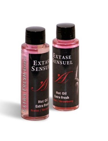 EXTASE SENSUAL - ÓLEO DE MASSAGEM COM EFEITO MORANGO EXTRA FRESCO 100 ML
