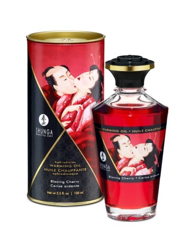 SHUNGA - ÓLEO DE MASSAGEM EFEITO CALOR SABOR INTENSO DE CEREJA 100 ML