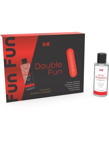 INTT RELEASES - DUPLO FUN KIT COM BALA VIBRANTE E GEL DE MASSAGEM DE MORANGO