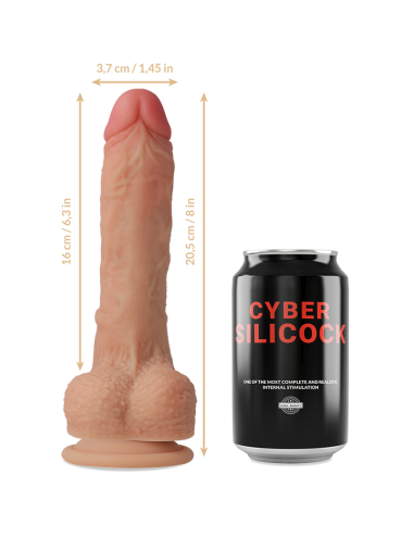 CYBER SILICOCK - STRAP-ON CONNOR SILICONE LÍQUIDO COM 3 ANÉIS GRTIS 20.5 CM -O- 3.7 CM