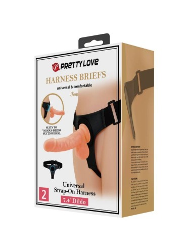 PRETTY LOVE - ARNÊS CUECAS ARNÊS UNIVERSAL COM DILDO TOM 20 CM NATURAL