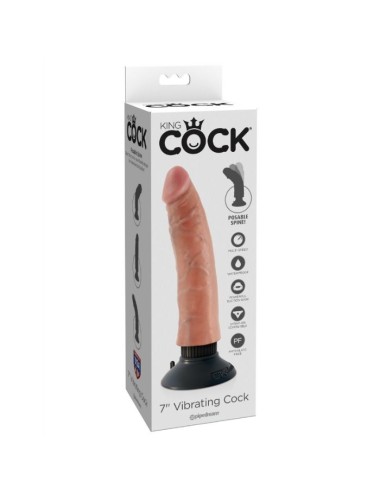 KING COCK - VIBRADOR DILDO 17.78 CM NATURAL