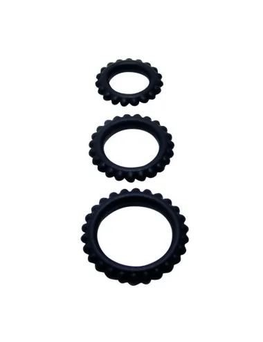 BAILE - CONJUNTO TITAN 3PCS ANEL PARA GALO PRETO 2.8 + 2.4 + 1.9 CM