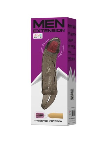 BAILE - BAINHA EXTENSORA DE PÊNIS COM VIBRAO E ALA PARA TESTÍCULOS 13.5 CM