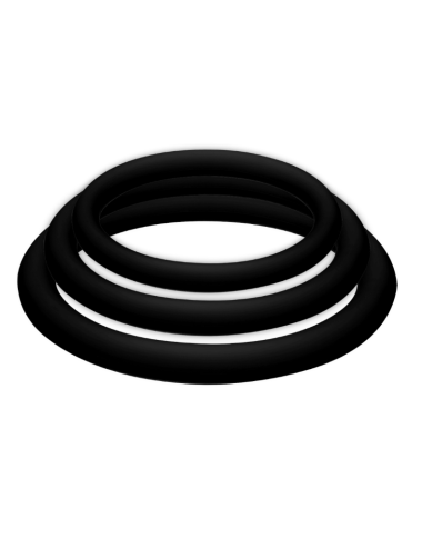 JOYDIVISION POTENZDUO - PLUS CONJUNTO DE 3 ANÉIS PRETOS - S