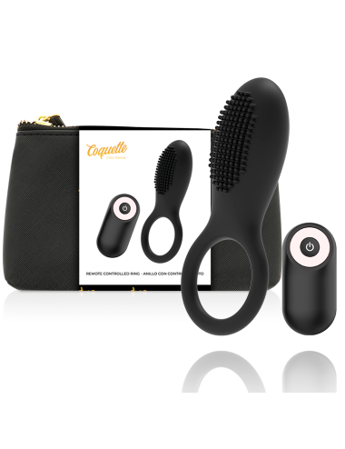 COQUETTE CHIC DESIRE - COCK RING CONTROLE REMOTO RECARREGVEL PRETO/ OURO