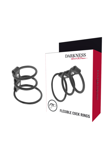 DARKNESS - CONJUNTO DE 3 ANÉIS PARA O PÉNIS FLEXÍVEIS