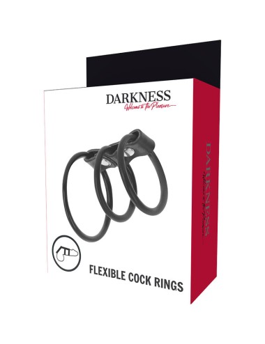 DARKNESS - CONJUNTO DE 3 ANÉIS PARA O PÉNIS FLEXÍVEIS