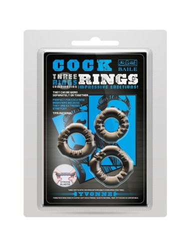 BAILE - COCK RINGS YVONNE CONJUNTO 3 ANÉIS PARA PÉNIS
