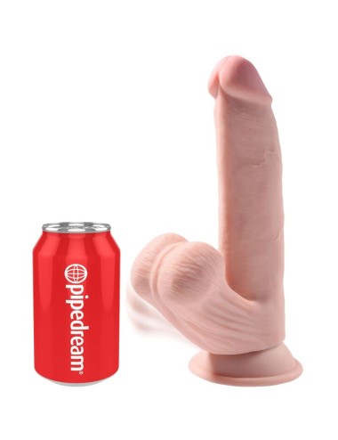 KING COCK - PLUS 3D DILDO BALANANDO BOLAS 24.5 CM PELE CLARA