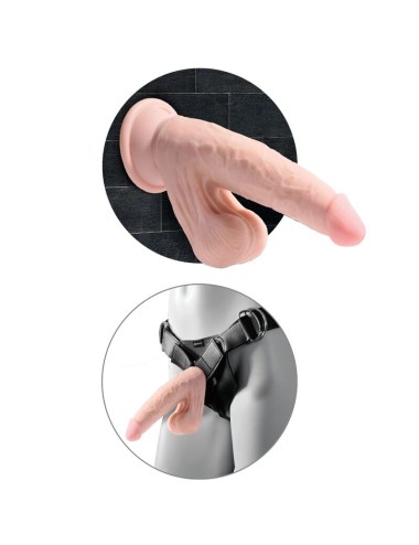 KING COCK - PLUS 3D DILDO BALANANDO BOLAS 24.5 CM PELE CLARA