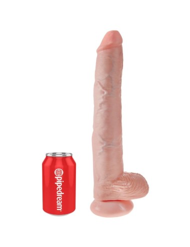 KING COCK - DILDO COM BOLAS 35.6 CM CARNE