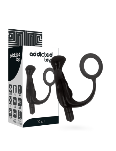 ADDICTED TOYS - VIBRADOR- PROST TICO PRETO 10 CM