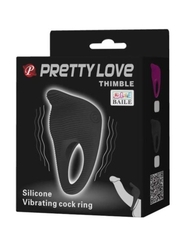 PRETTY LOVE - THIMBLE ANEL VIBRADOR PRETO