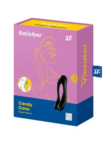 SATISFYER - VIBRADOR DE DEDO CANDY CANE PRETO
