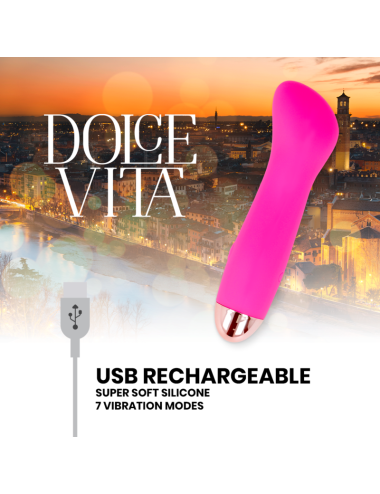 DOLCE VITA - VIBRADOR RECARREGÁVEL UM PINK 7 VELOCIDADE