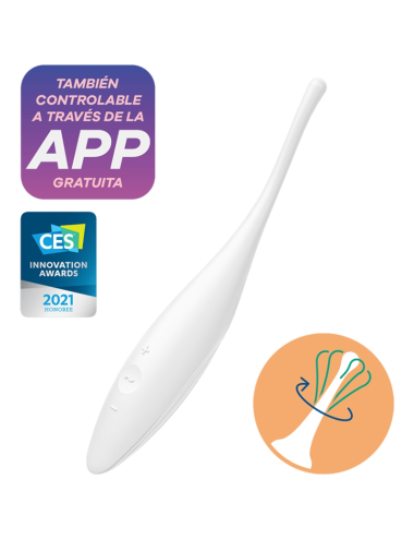 SATISFYER - VIBRADOR TWIRLING JOY CLIT TIP BRANCO