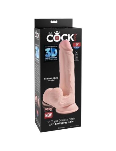 KING COCK - PLUS BOLAS DE BALANO DE DILDO 3D 20.3 CM